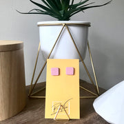 Square Studs - Pink